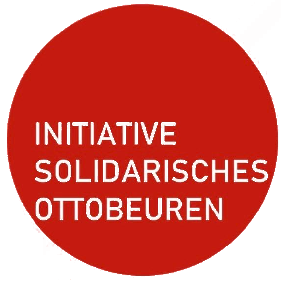 Ein roter Kreis mit weißem Text: Initiative Solidarisches Ottobeuren